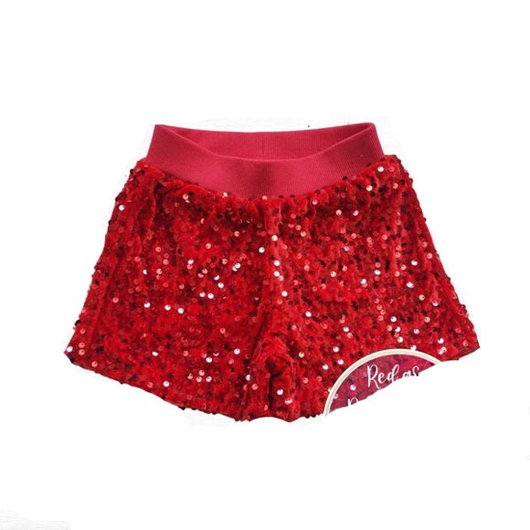 Sequin Red Shorts