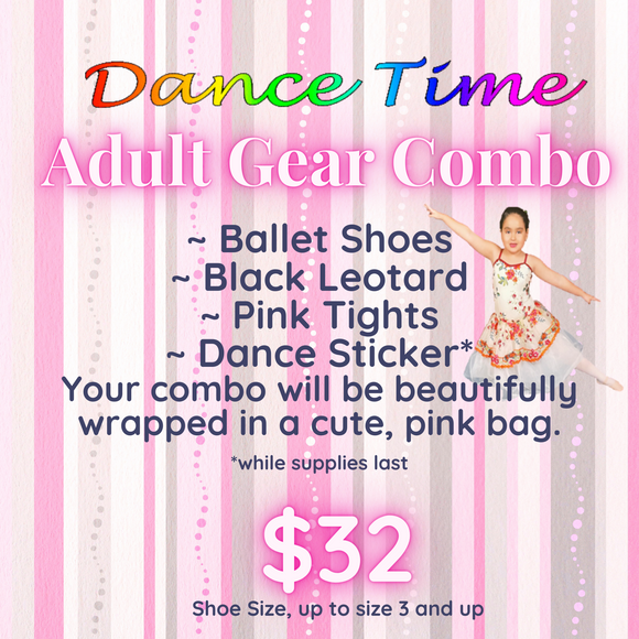 Ballet Shoes, Leotard, and Tights Combo Adult