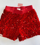 Sequin Red Shorts