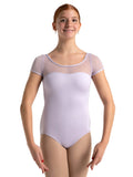 Studio Collection Mesh Yoke SS Leotard- SE1039W