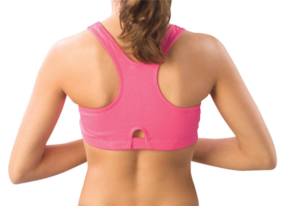 Black Sports Bra with Racer Back Design-Black- Youth