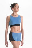 LAST ONE-  Plush Elastic Cut Out Back bra Top-GREY