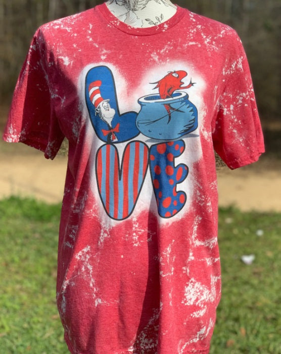 Love Dr. Seuss Bleached T Shirt