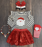 Santa Top and Sequin Skirt